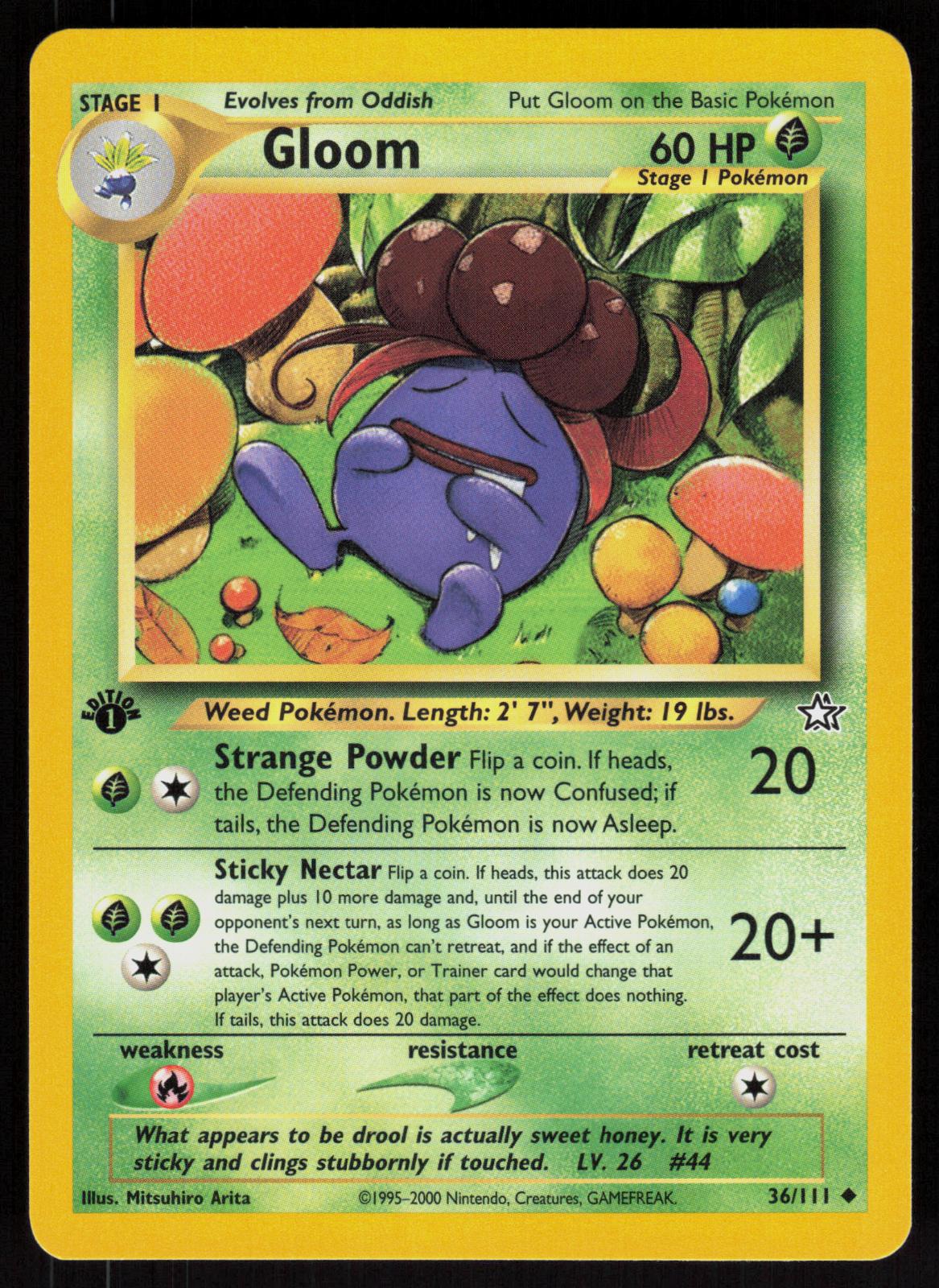 Pokemon Gloom 36/111 Neo Genesis Uncommon 1st Edition Near Mint