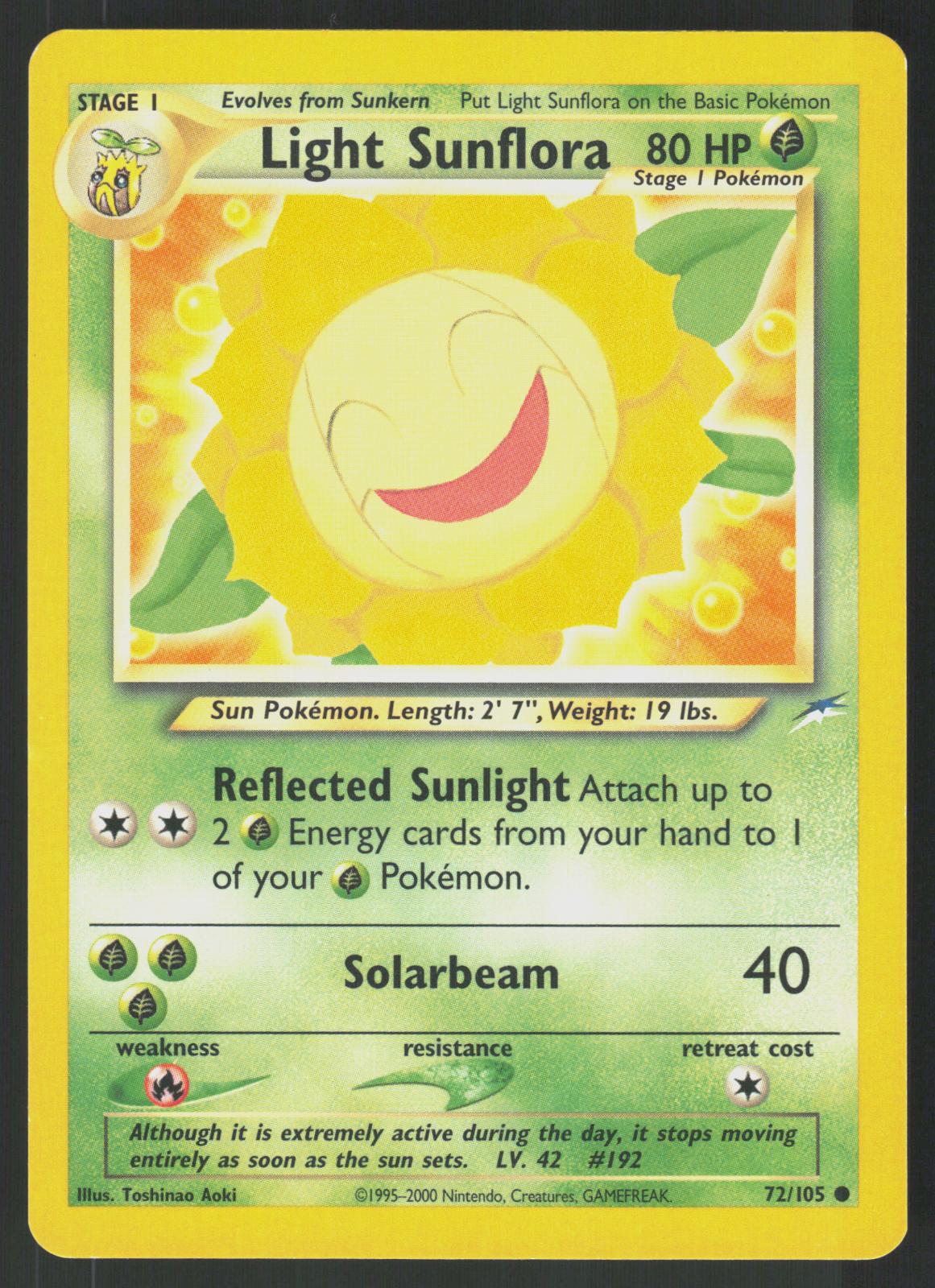 Pokemon Light Sunflora 72/105 Neo Destiny Common Near Mint