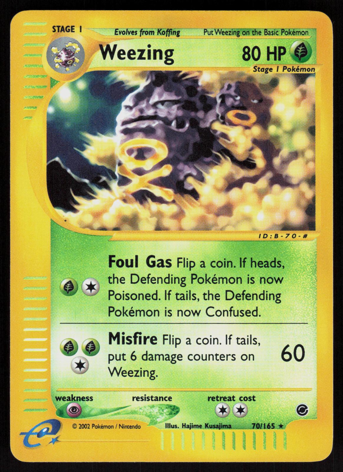 Pokemon Weezing 70/165 Expedition Base Set Rare Reverse Holo Near Mint