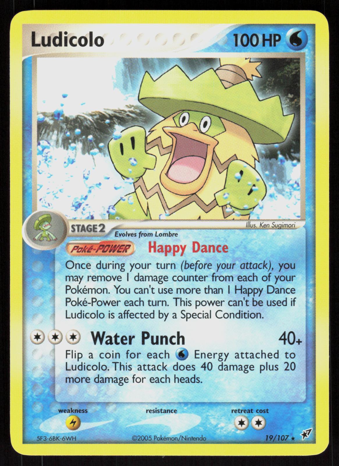 Pokemon Ludicolo 19/107 Deoxys Rare Near Mint