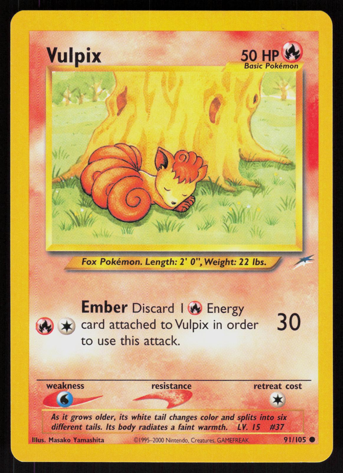 Pokemon Vulpix 91/105 Neo Destiny Common Near Mint