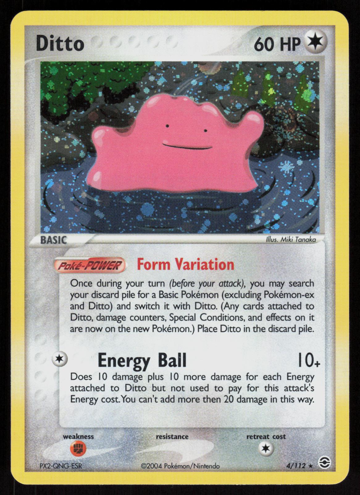 Pokemon Ditto 4/112 FireRed & LeafGreen Holo Rare Holo Near Mint