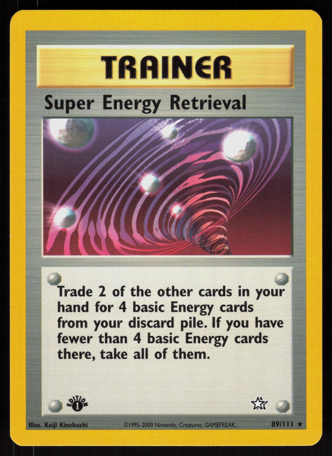 Pokemon Super Energy Retrieval 89/111 Neo Genesis Rare 1st Edition Near Mint
