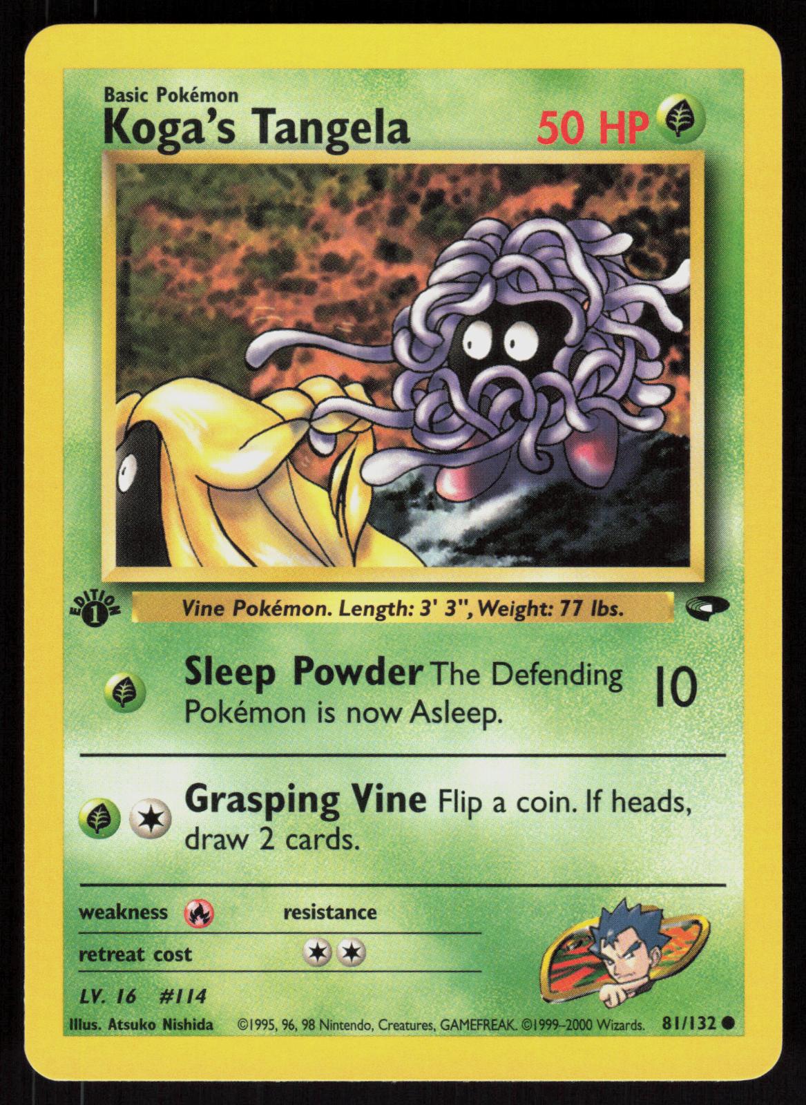 Pokemon Koga's Tangela 81/132 Gym Challenge Common 1st Edition Near Mint