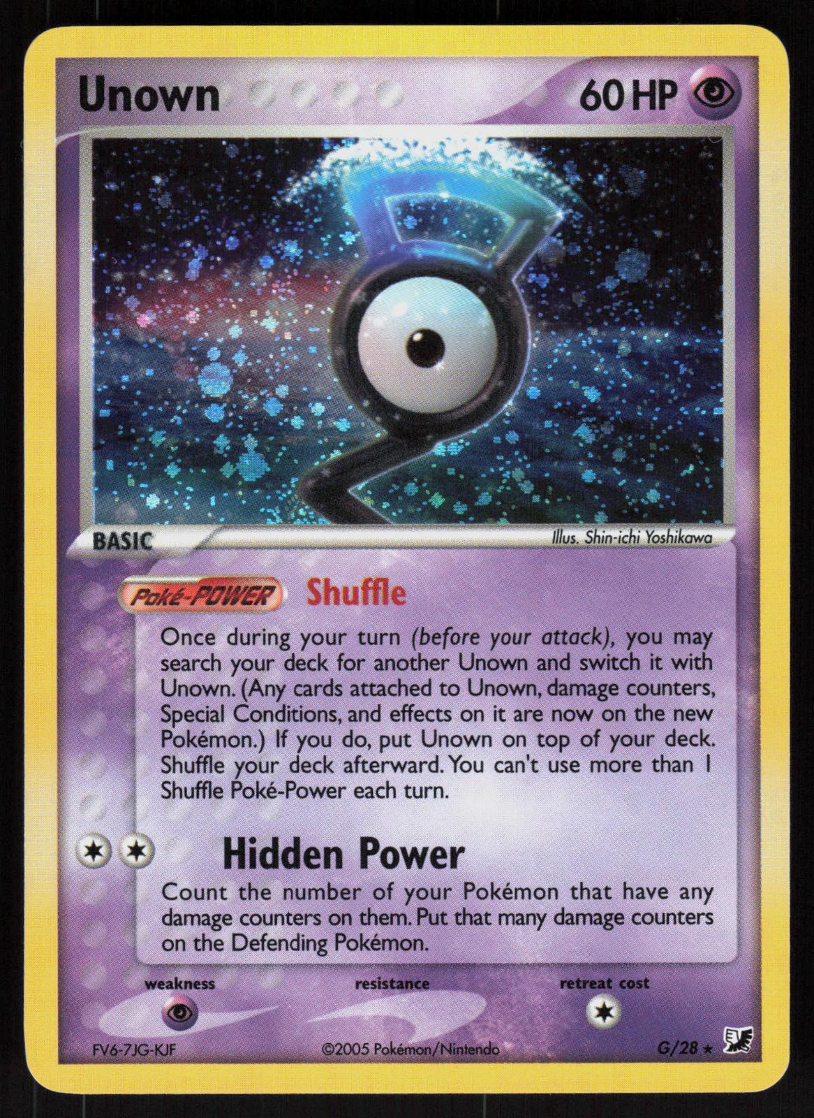 Pokemon Unown G/28 Unseen Forces Rare Near Mint
