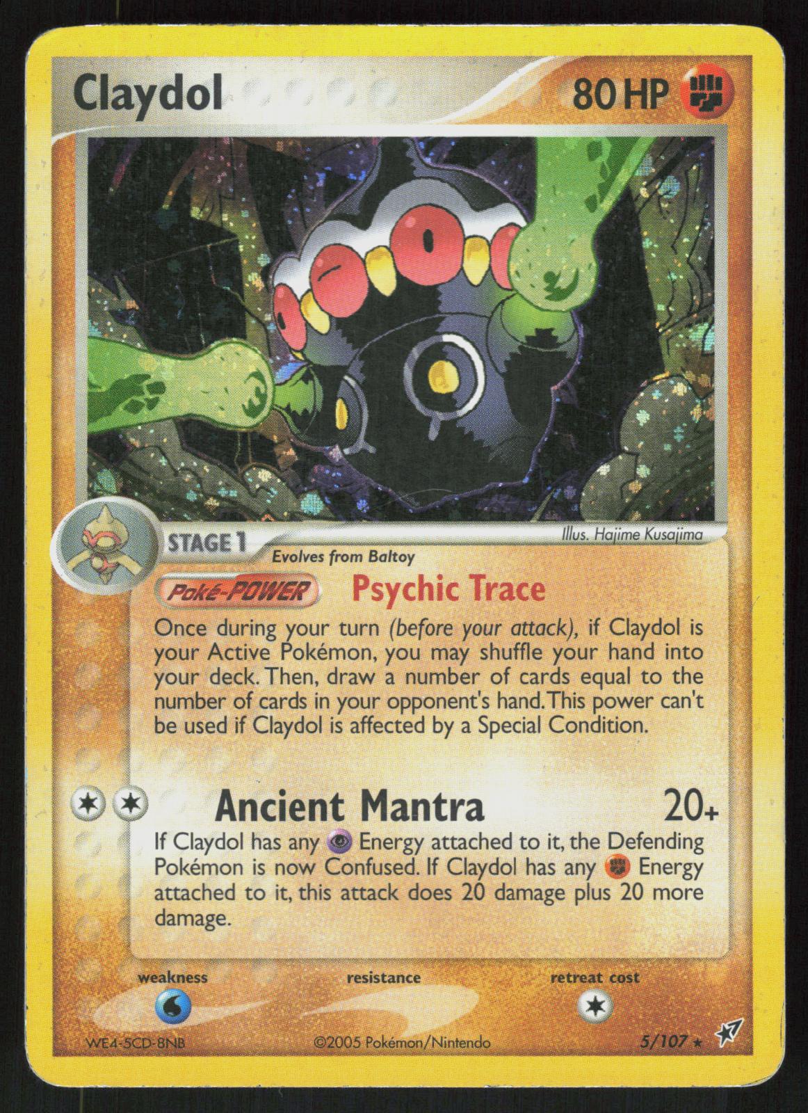 Pokemon Claydol 5/107 Deoxys Holo Rare Moderately Played