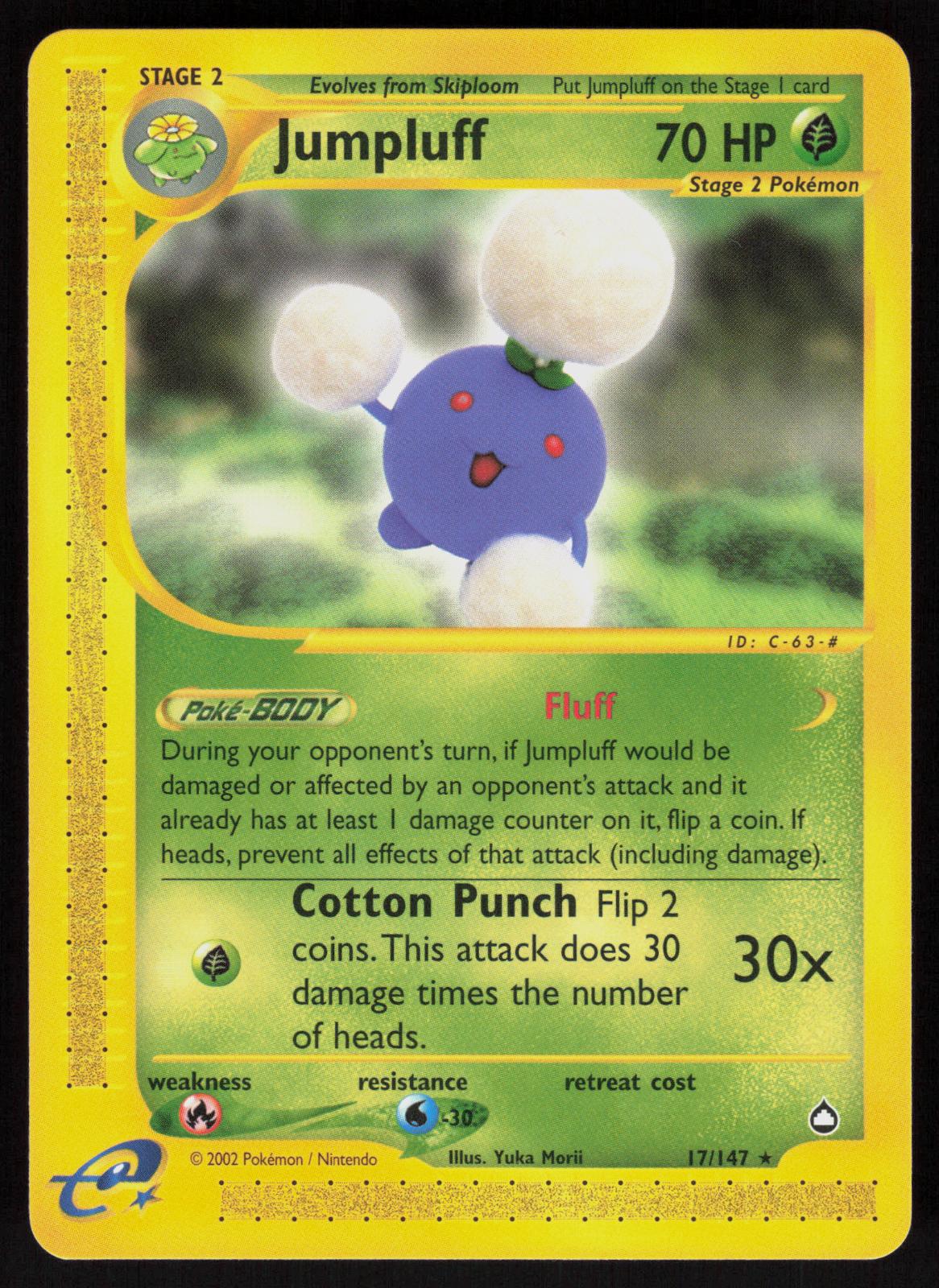 Pokemon Jumpluff 17/167 Aquapolis Rare Near Mint