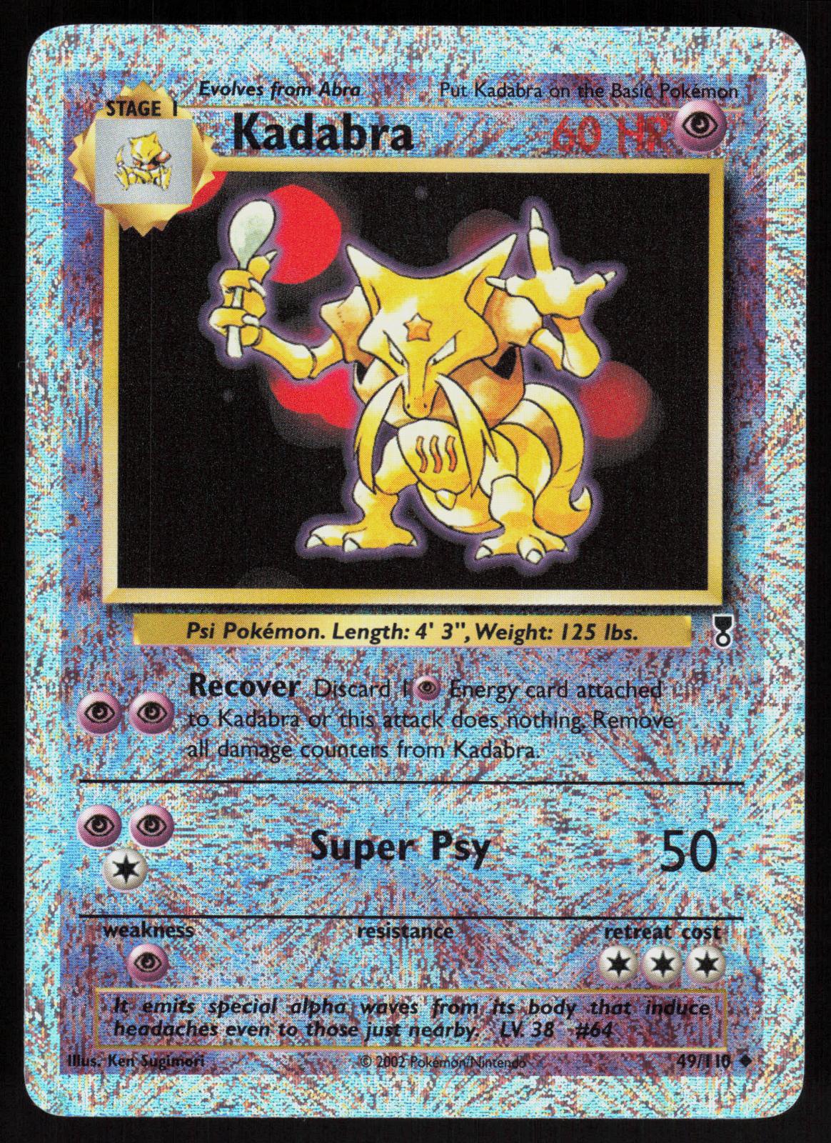 Pokemon Kadabra 49/110 Legendary Collection Reverse Holo Lightly Played
