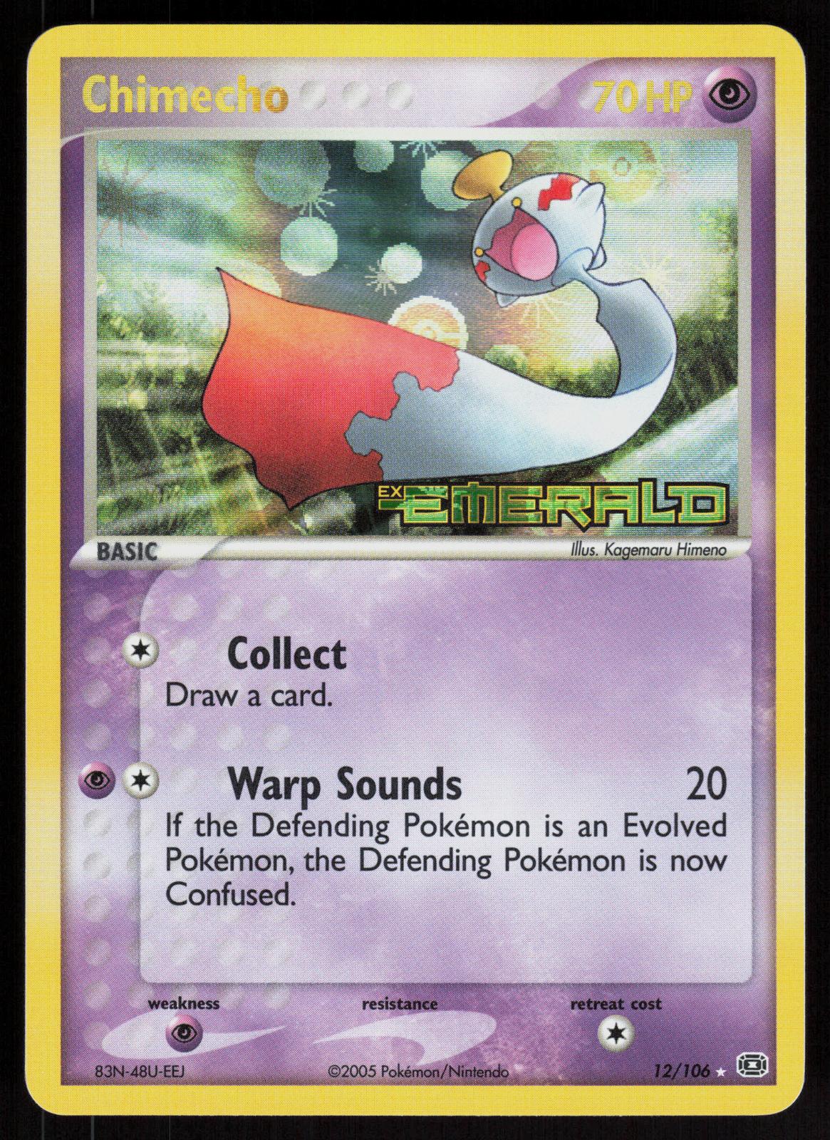 Pokemon Chimecho 12/106 Emerald Rare Reverse Holo Near Mint