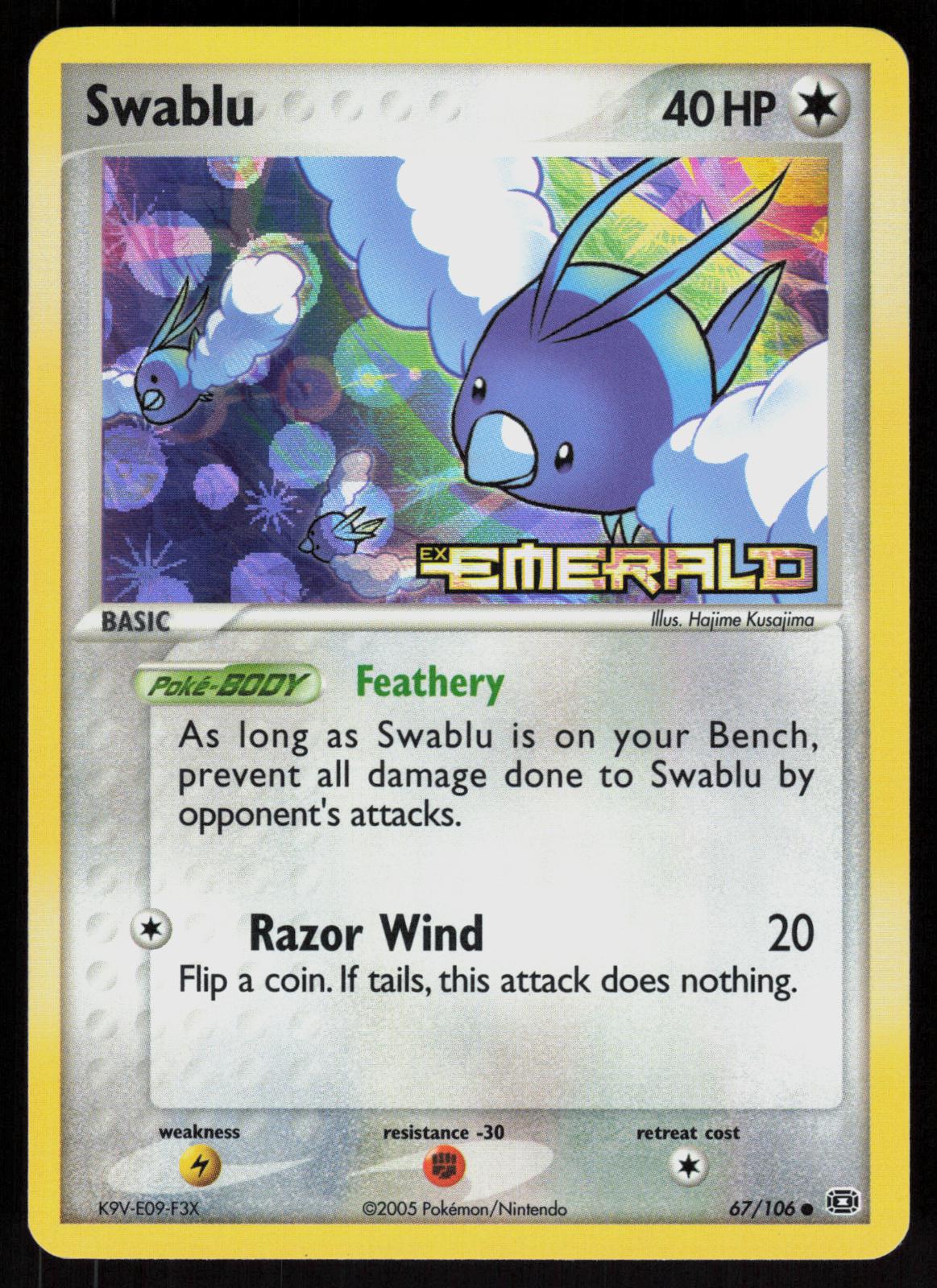 Pokemon Swablu 67/106 Emerald Common Reverse Holo Near Mint