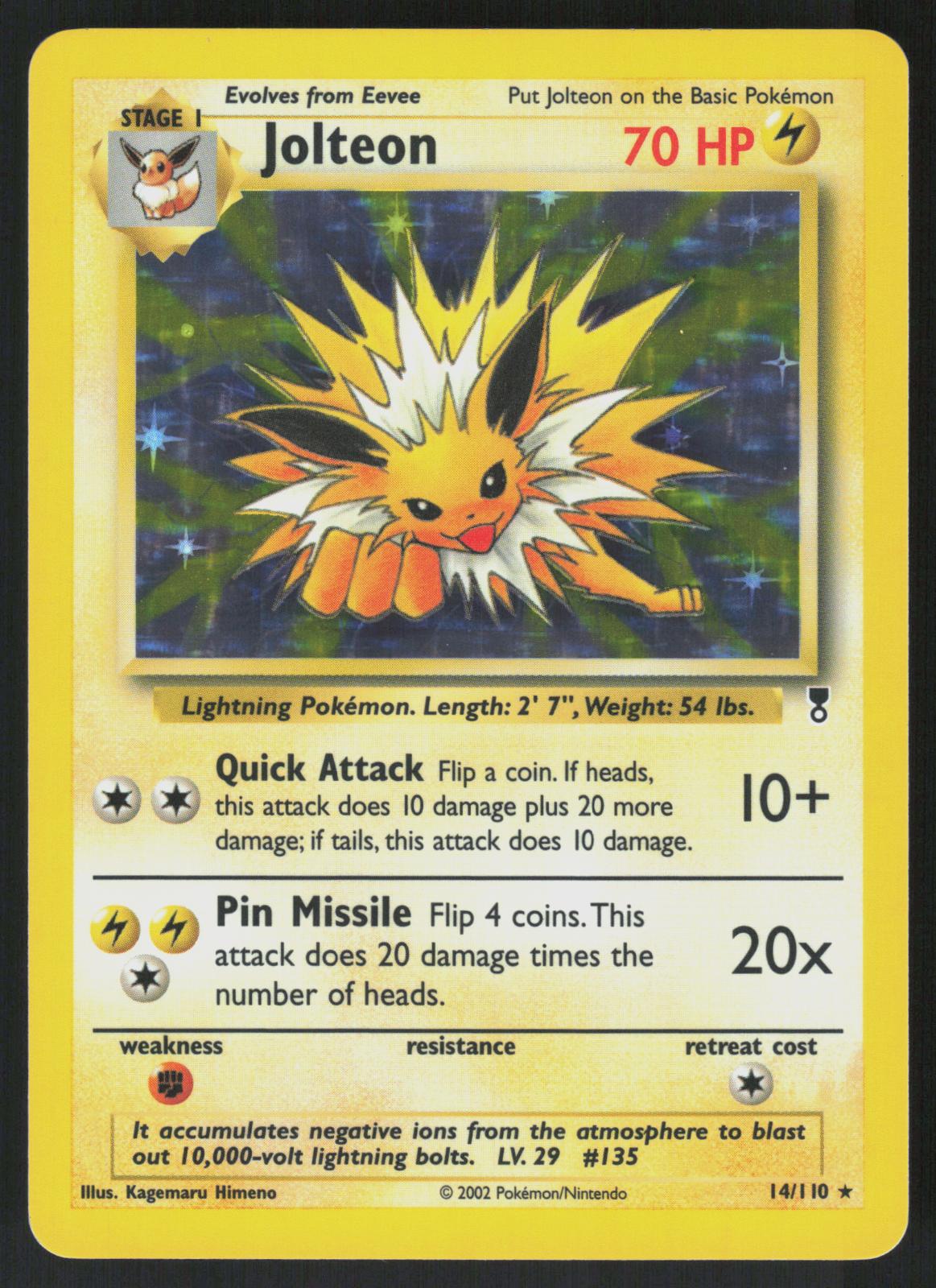 Pokemon Jolteon 14/110 Legendary Collection Holo Rare Near Mint