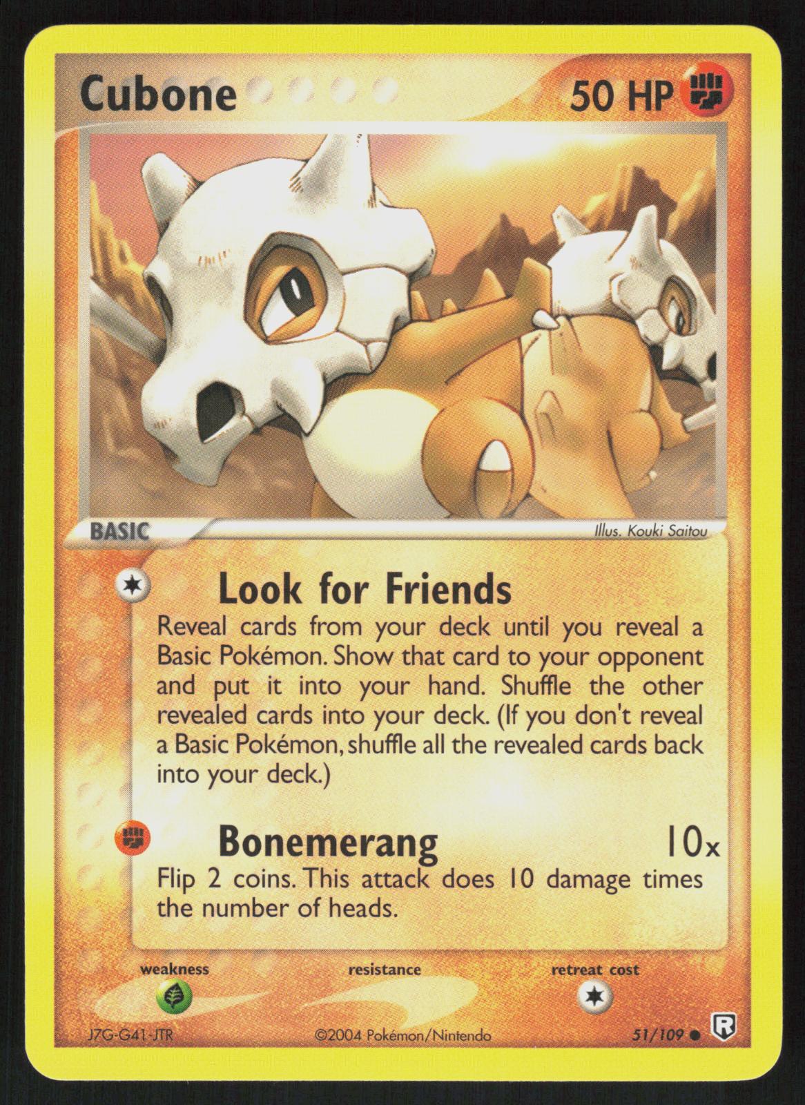 Pokemon Cubone 51/109 Team Rocket Returns Common Near Mint