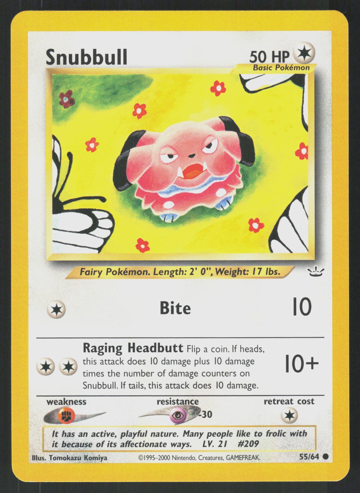 Pokemon Snubbull 55/64 Neo Revelation Common Near Mint