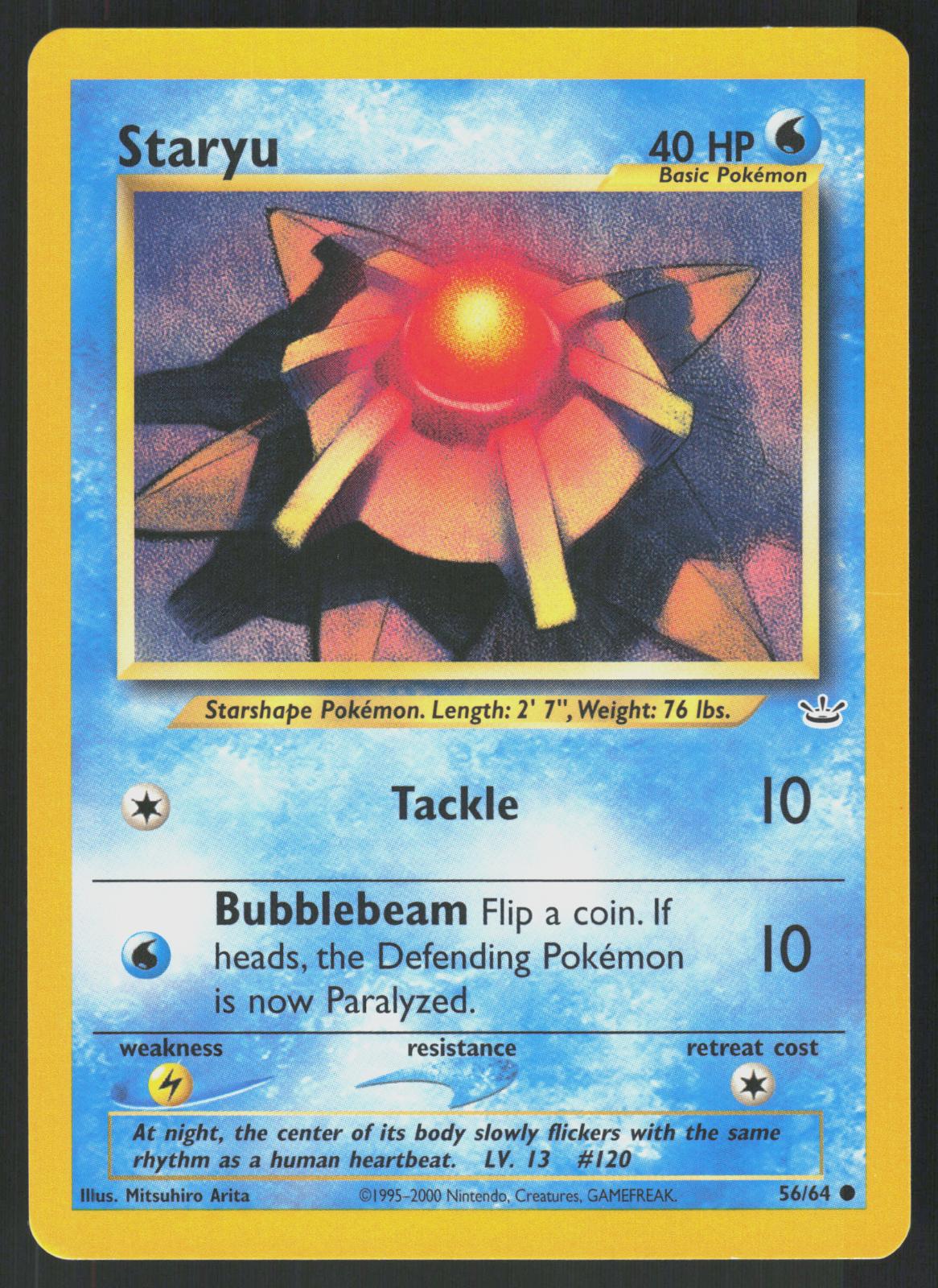 Pokemon Staryu 56/64 Neo Revelation Common Near Mint
