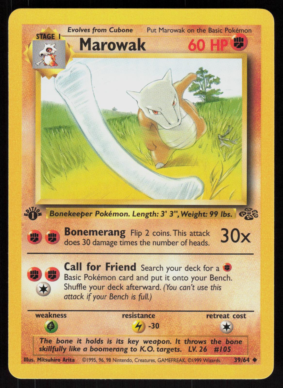 Pokemon Marowak 39/64 Jungle Uncommon 1st Edition Near Mint