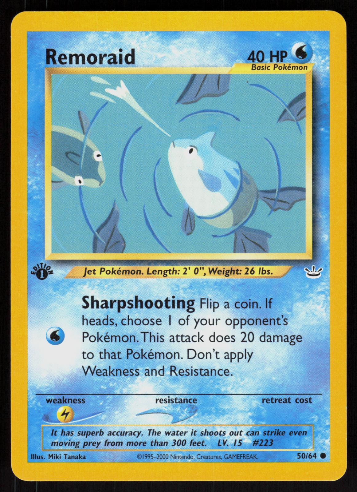 Pokemon Remoraid 50/64 Neo Revelation Common 1st Edition Near Mint