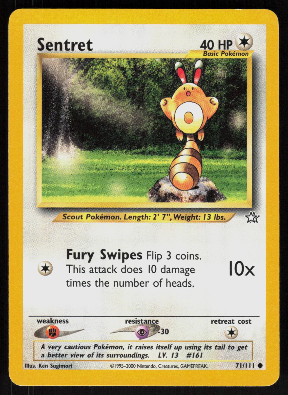 Pokemon Sentret 71/111 Neo Genesis Common Near Mint