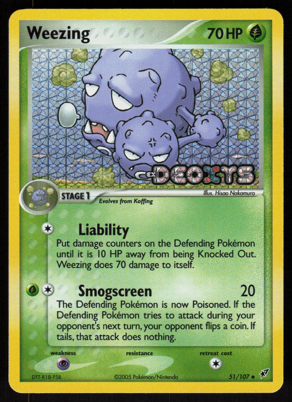 Pokemon Weezing 51/107 Deoxys Uncommon Reverse Holo Near Mint