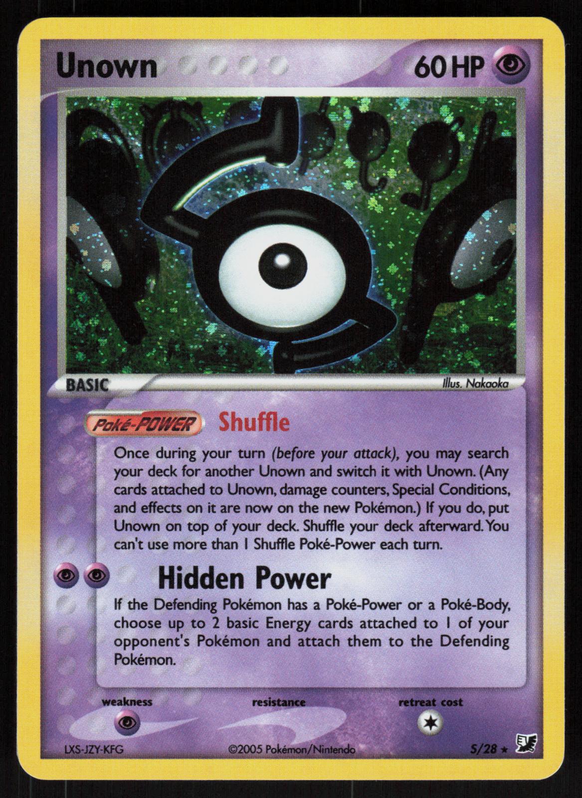 Pokemon Unown S/28 Unseen Forces Rare Near Mint