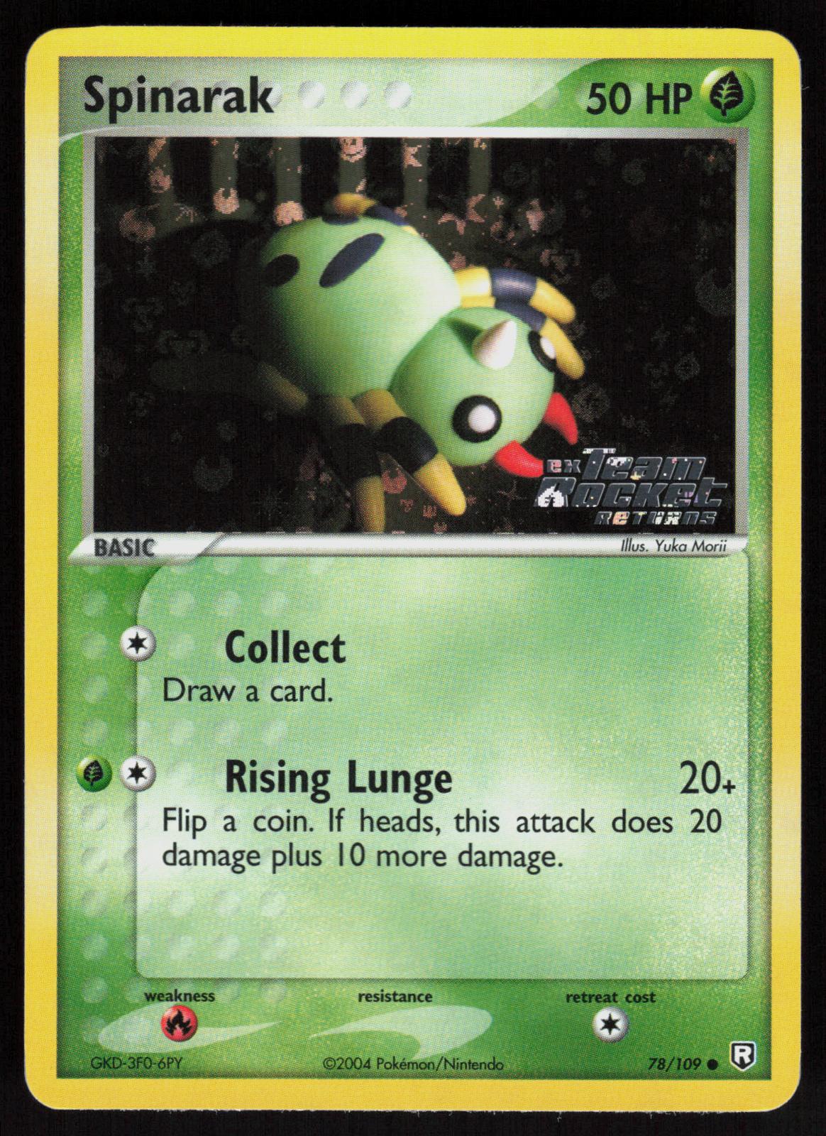 Pokemon Spinarak 78/109 Team Rocket Returns Common Reverse Holo Near Mint