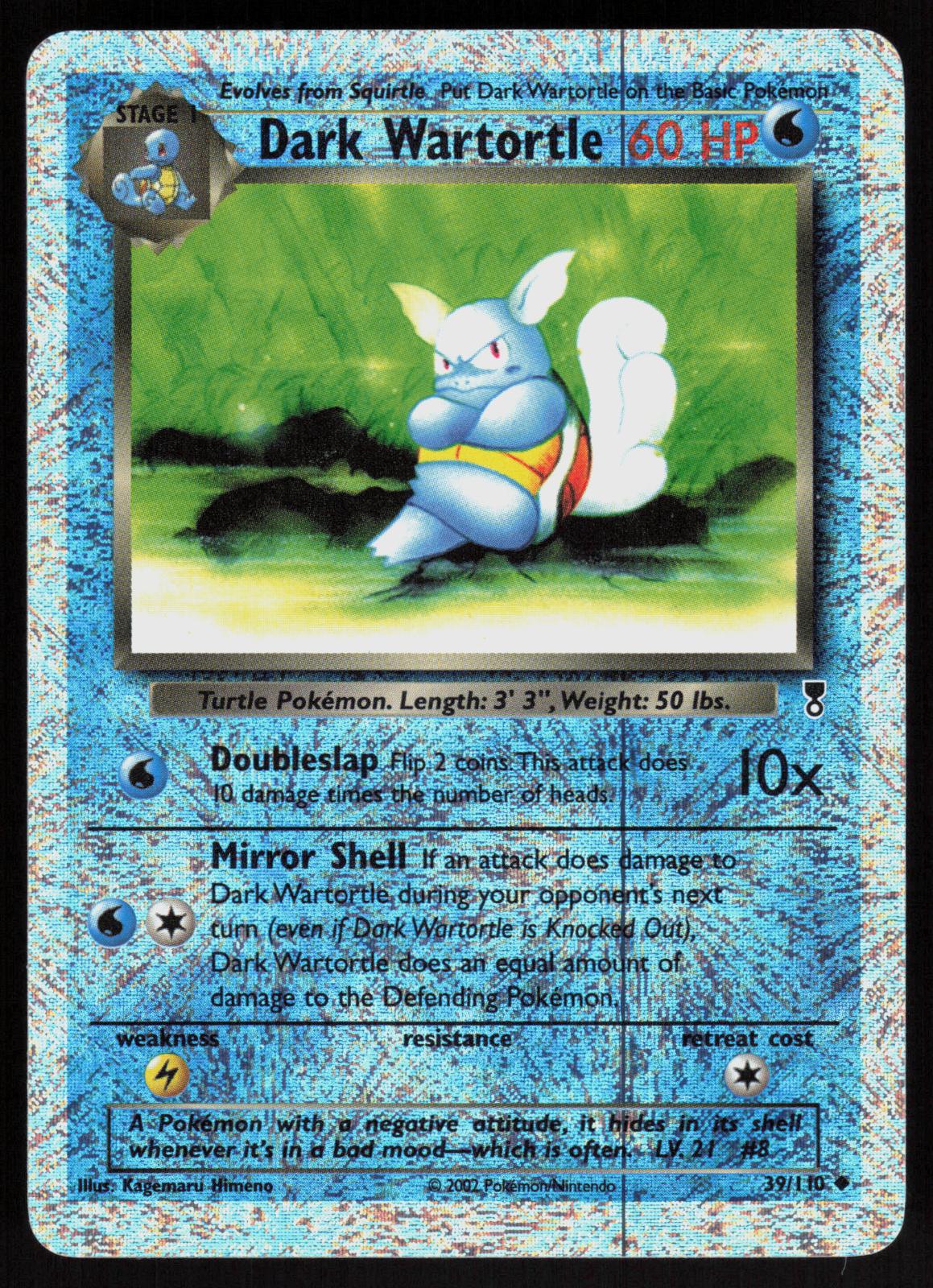 Pokemon Dark Wartortle 39/110 Legendary Collection Reverse Holo Lightly Played