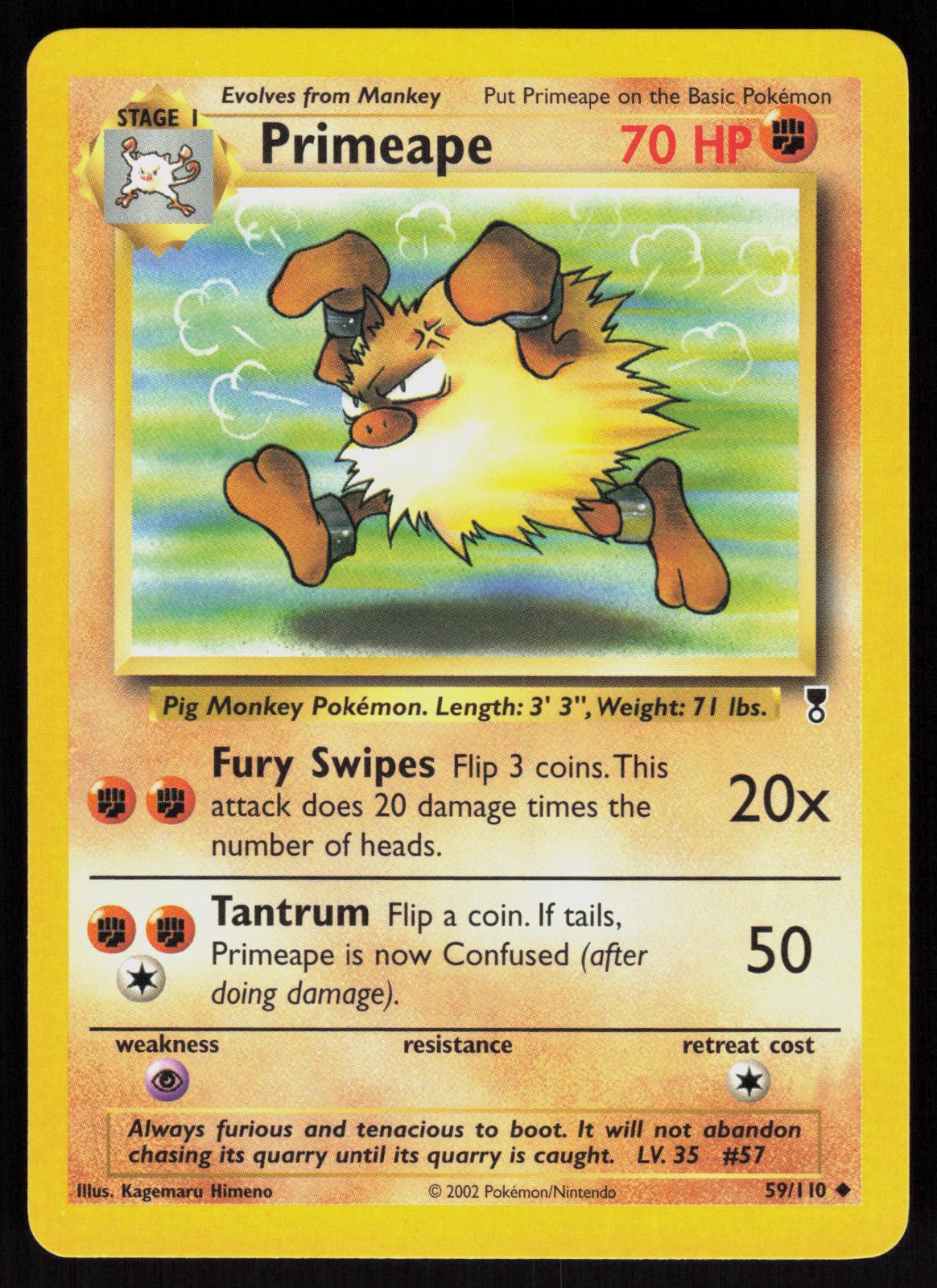 Pokemon Primeape 59/110 Legendary Collection Uncommon Near Mint
