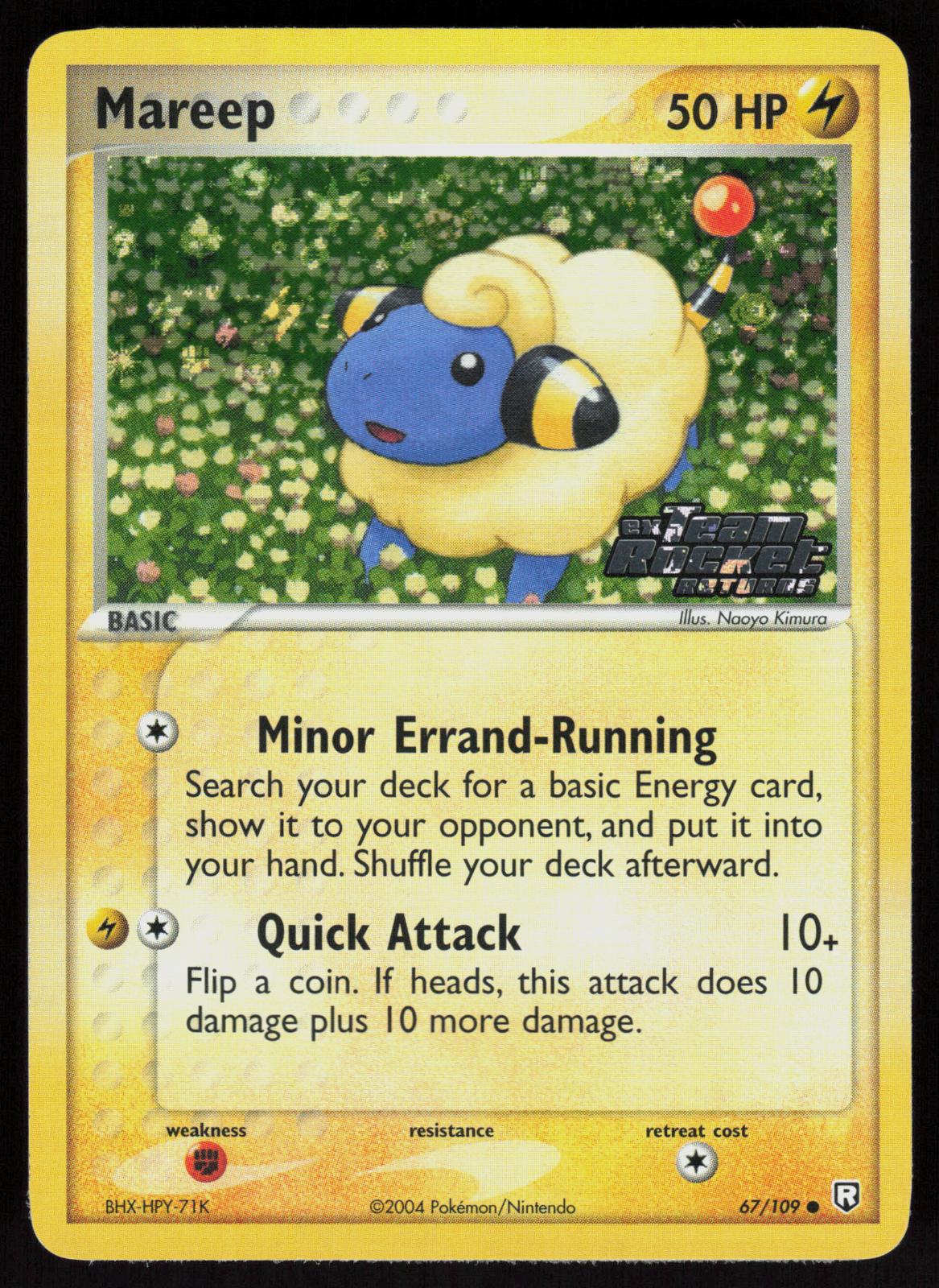 Pokemon Mareep 67/109 Team Rocket Returns Common Reverse Holo Near Mint