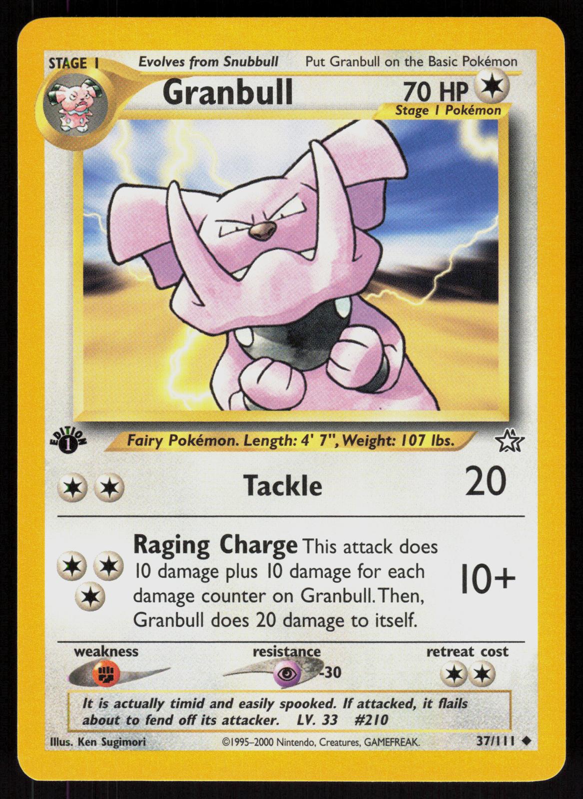 Pokemon Granbull 37/111 Neo Genesis Uncommon 1st Edition Near Mint