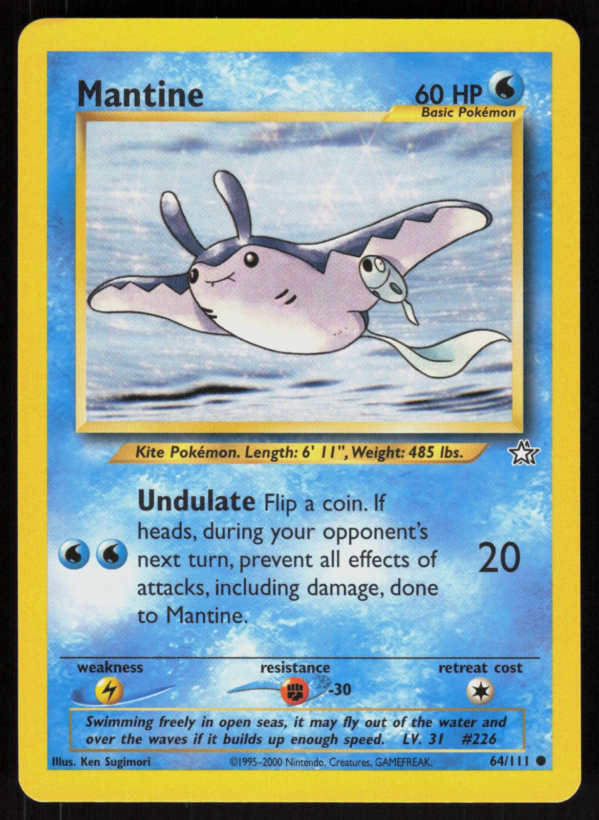 Pokemon Mantine 64/111 Neo Genesis Common Near Mint