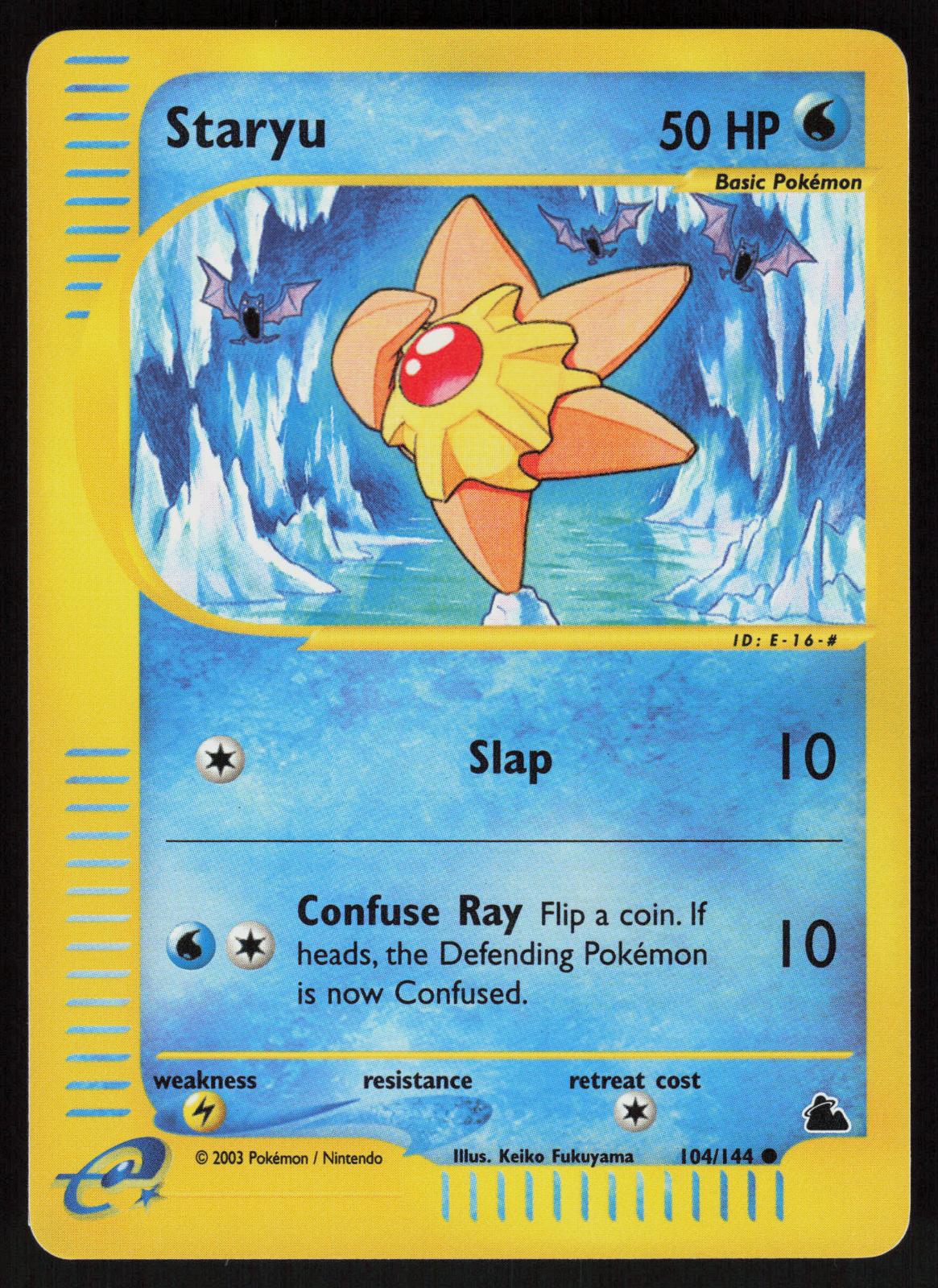 Pokemon Staryu 104/144 Skyridge Common Reverse Holo Near Mint