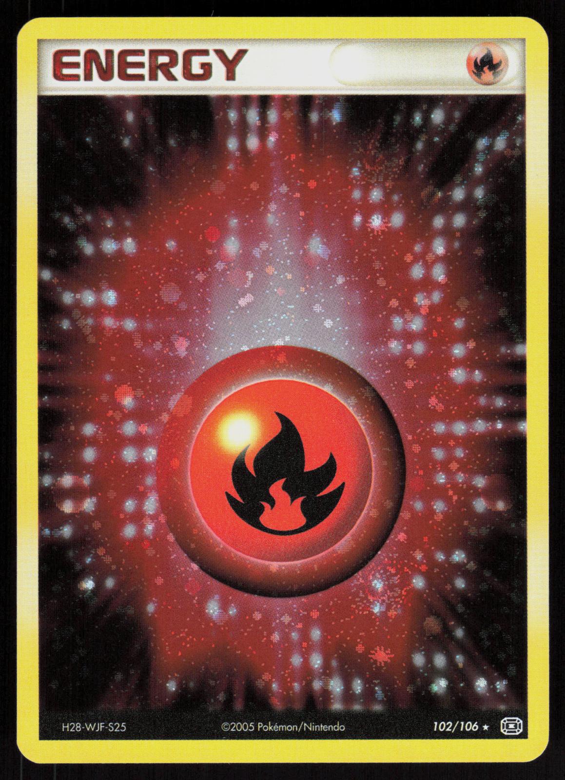 Pokemon Fire Energy 102/106 Emerald Holo Rare Near Mint