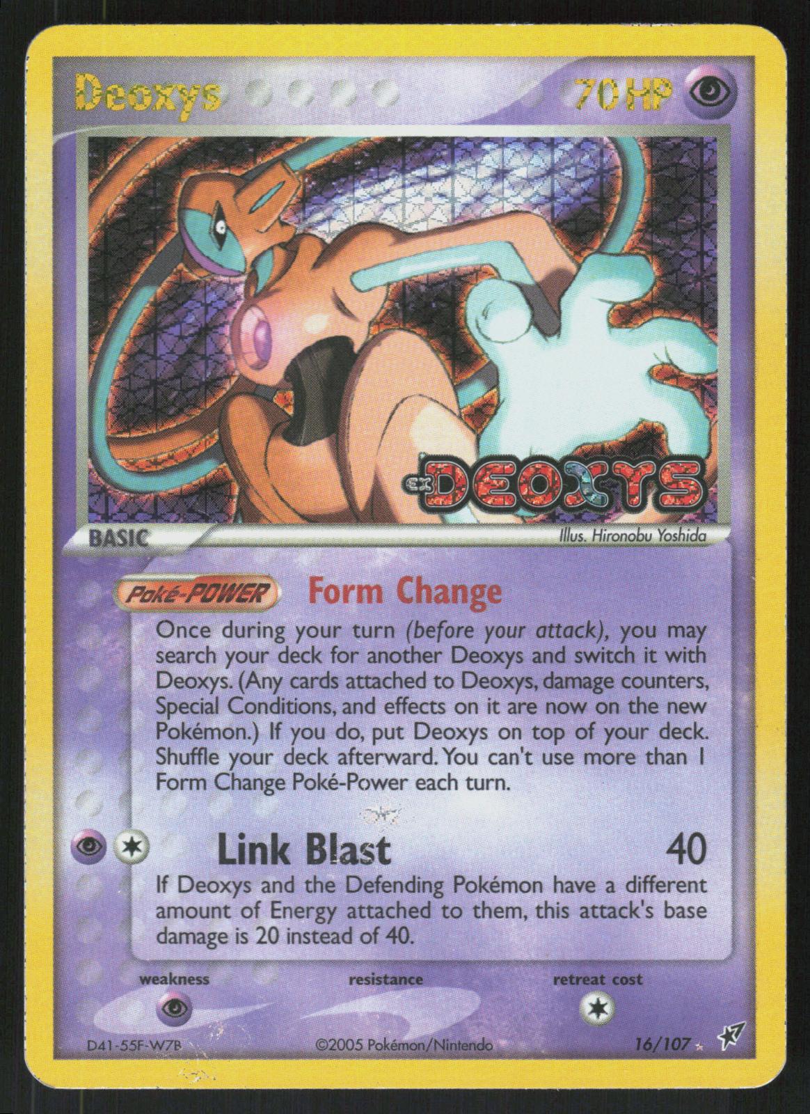 Pokemon Deoxys 16/107 Deoxys Rare Reverse Holo Moderately Played