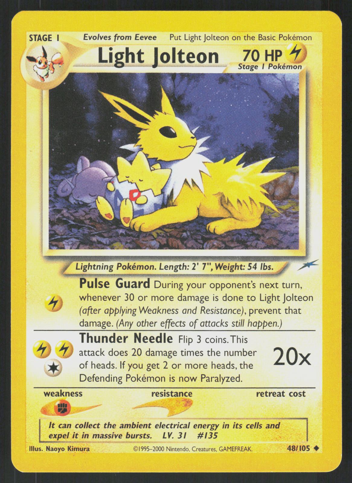 Pokemon Light Jolteon 48/105 Neo Destiny Uncommon Near Mint
