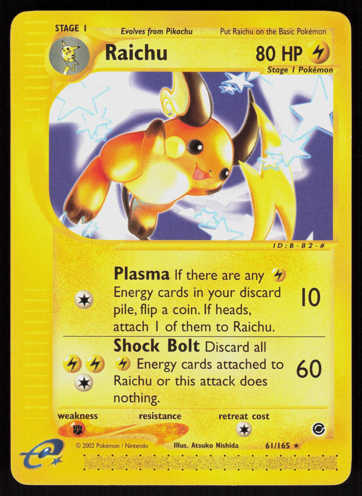 Pokemon Raichu 61/165 Expedition Base Set Rare Near Mint