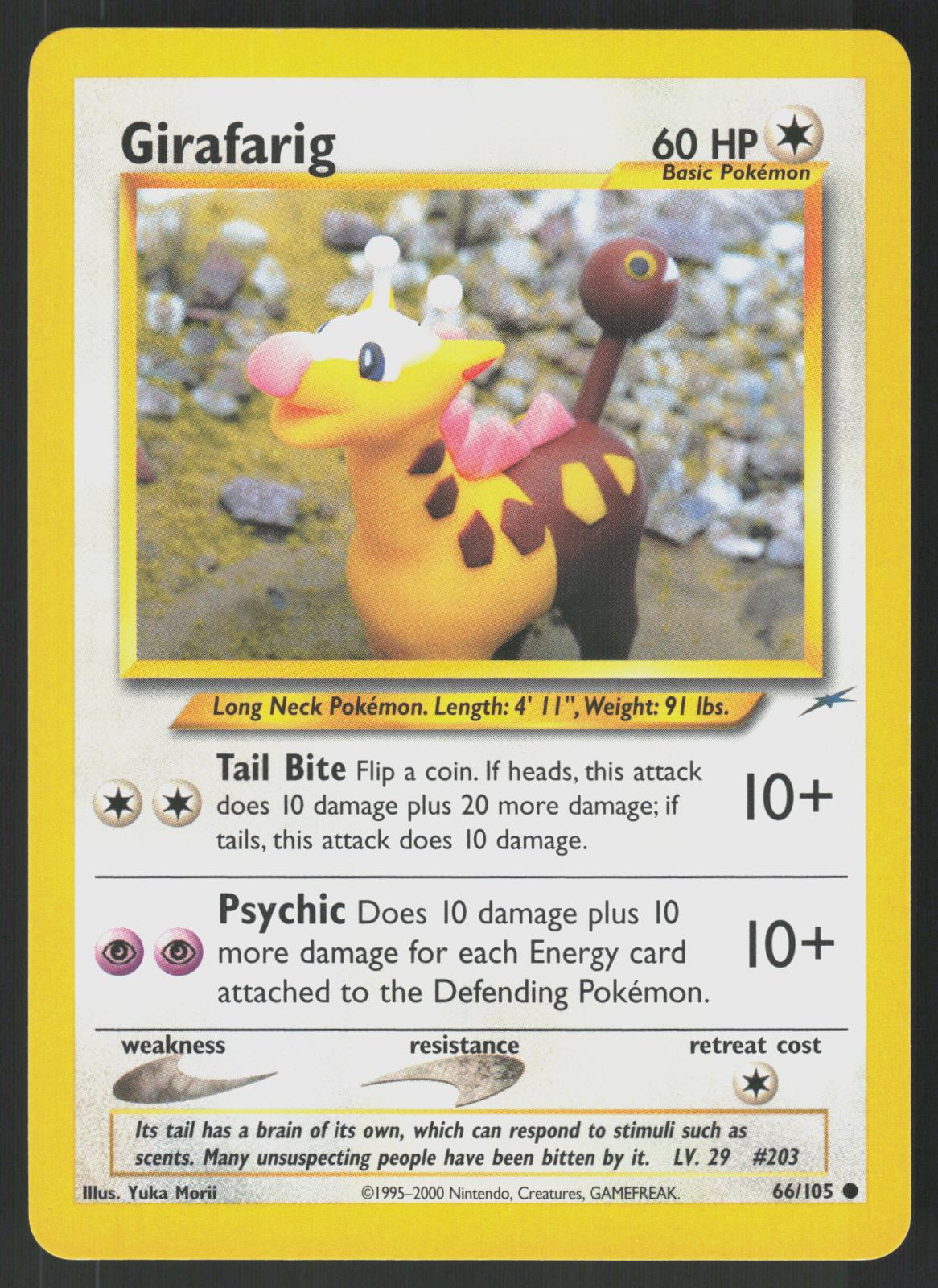Pokemon Girafarig 66/105 Neo Destiny Common Near Mint
