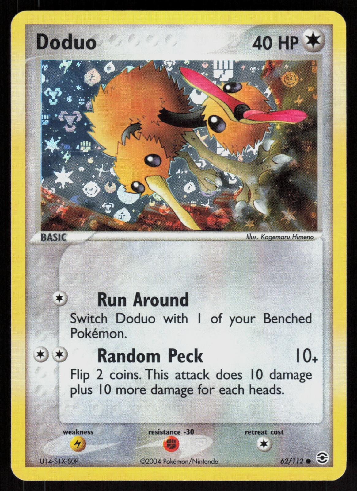 Pokemon Doduo 62/112 FireRed & LeafGreen Common Reverse Holo Near Mint