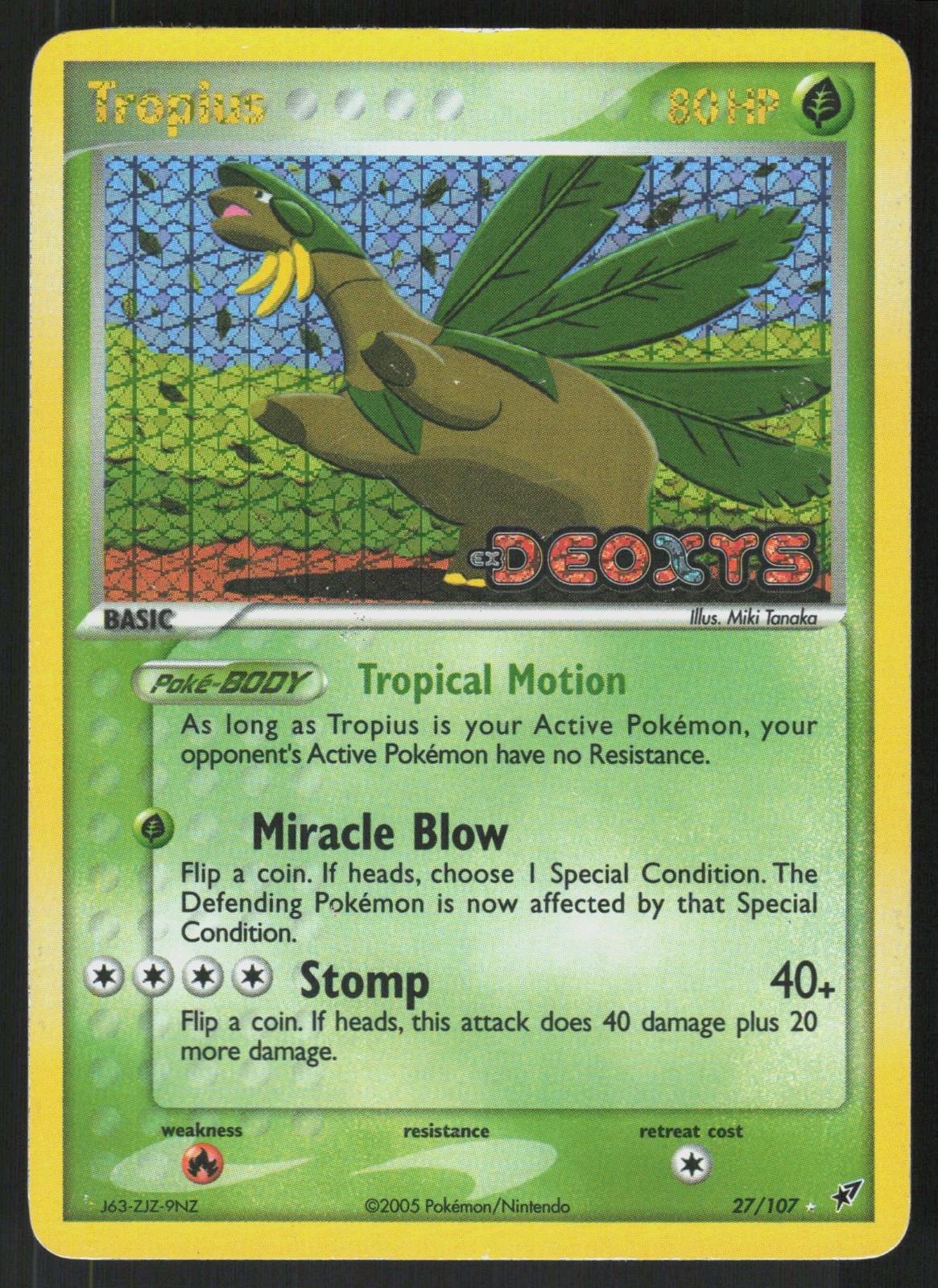 Pokemon Tropius 27/107 Deoxys Rare Reverse Holo Moderately Played