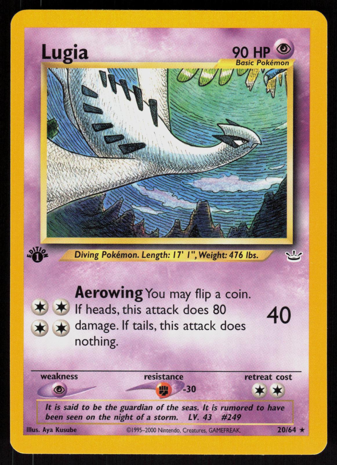 Pokemon Lugia 20/64 Neo Revelation Rare 1st Edition Near Mint