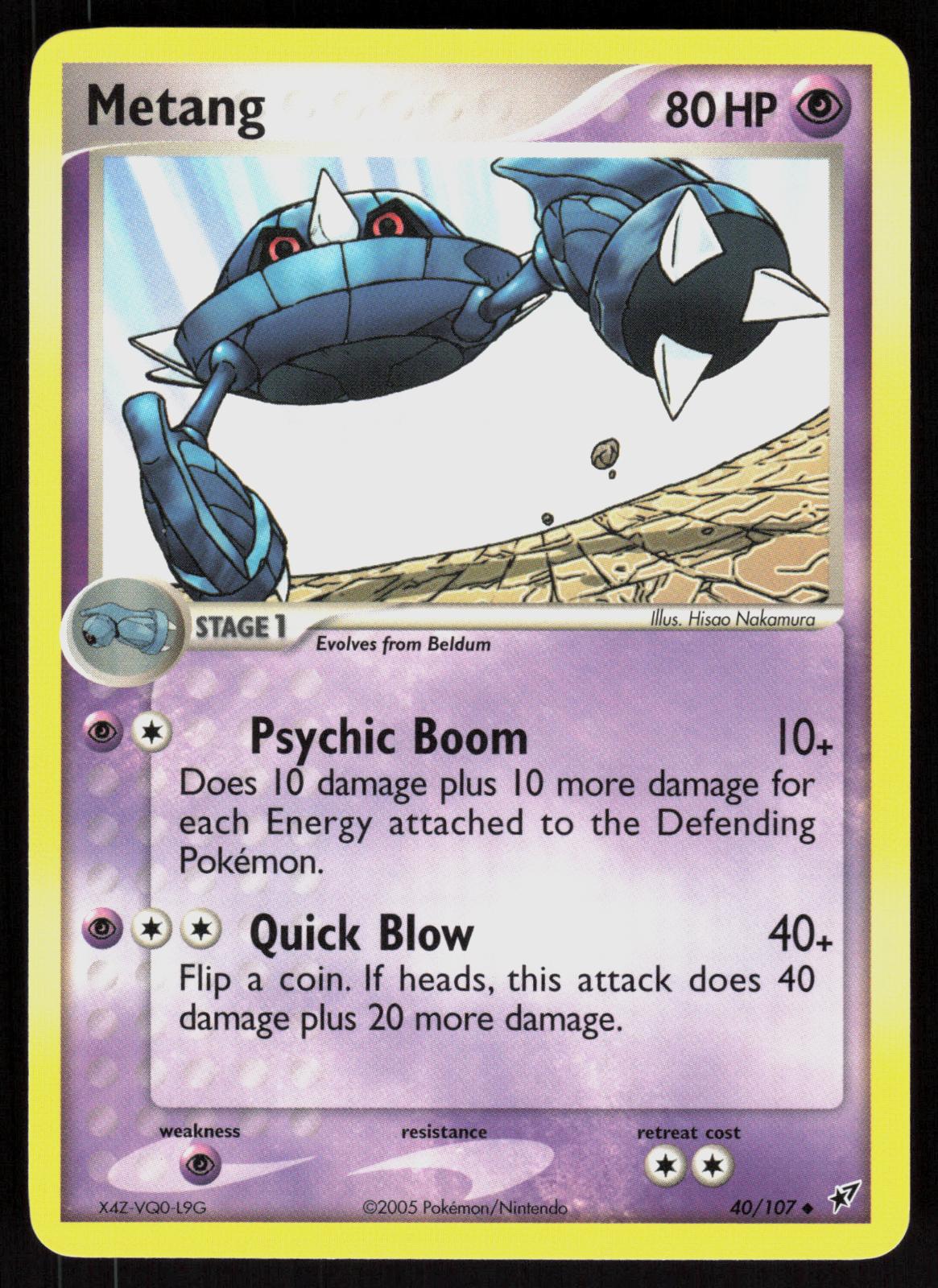 Pokemon Metang 40/107 Deoxys Uncommon Near Mint