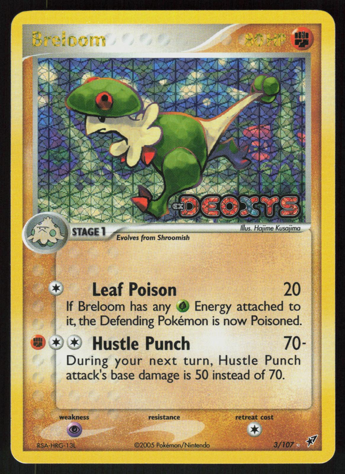 Pokemon Breloom 3/107 Deoxys Holo Rare Reverse Holo Moderately Played