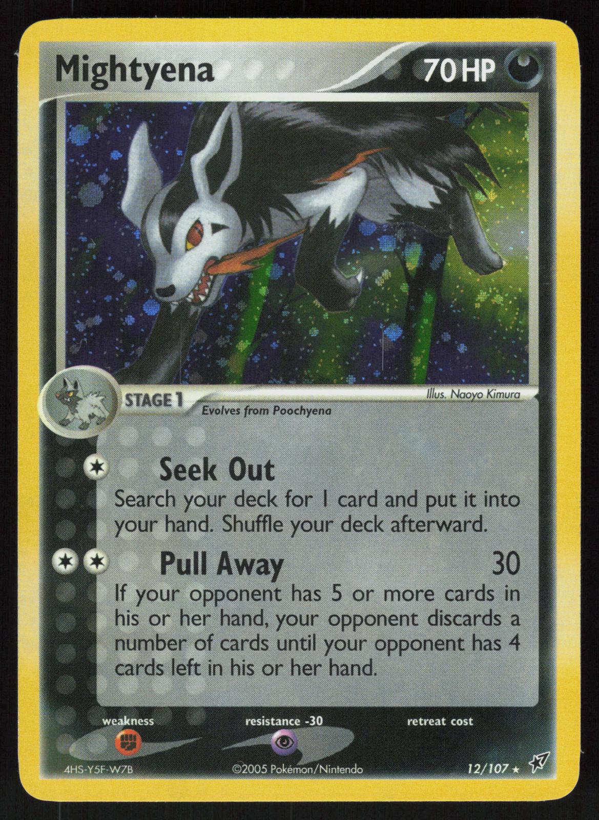 Pokemon Mightyena 12/107 Deoxys Holo Rare Near Mint