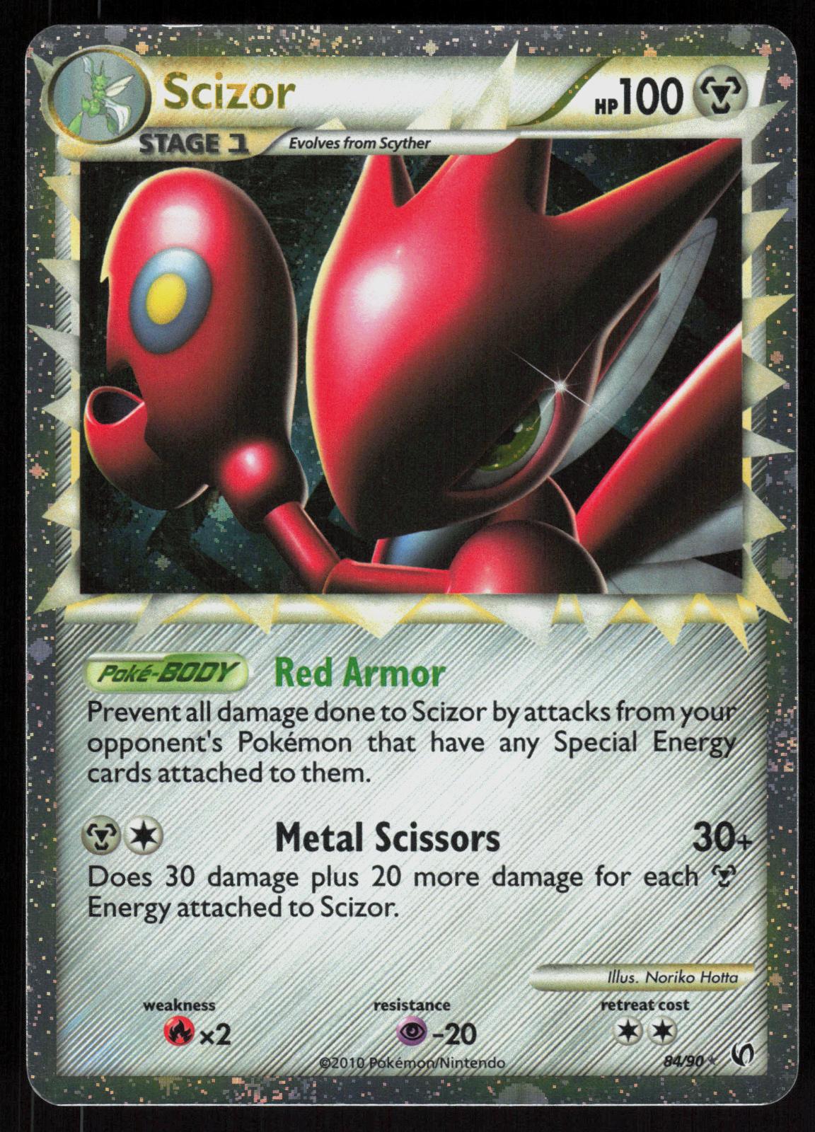 Pokemon Scizor 84/90 HGSS Undaunted Prime Rare Lightly Played