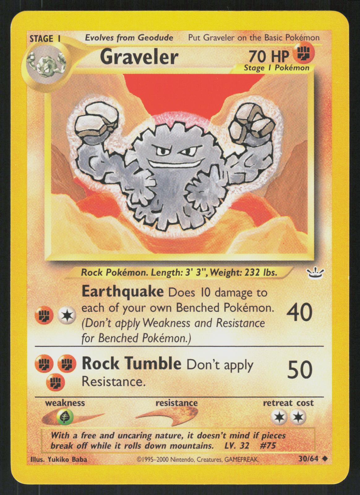 Pokemon Graveler 30/64 Neo Revelation Uncommon Near Mint