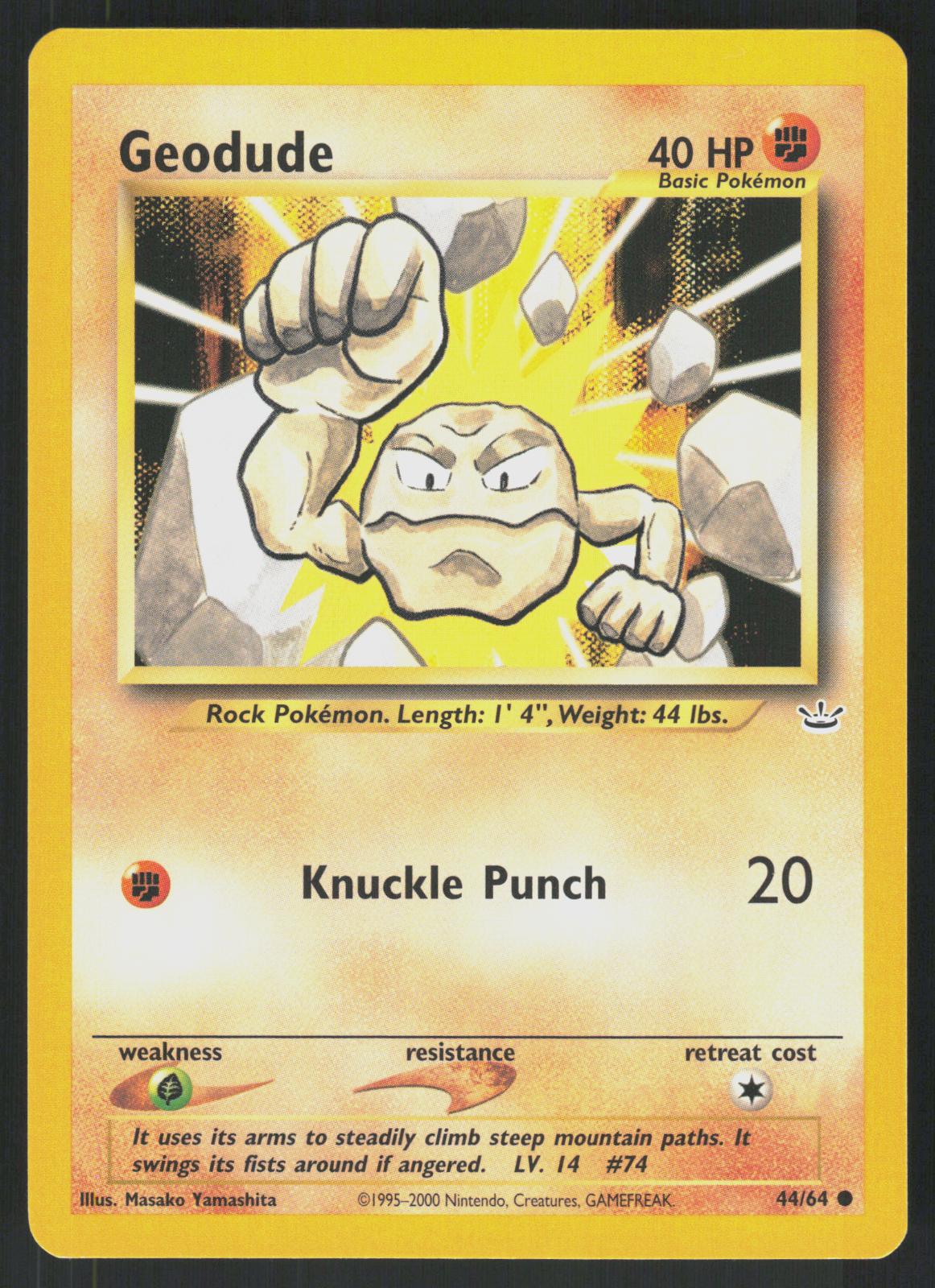 Pokemon Geodude 44/64 Neo Revelation Common Near Mint