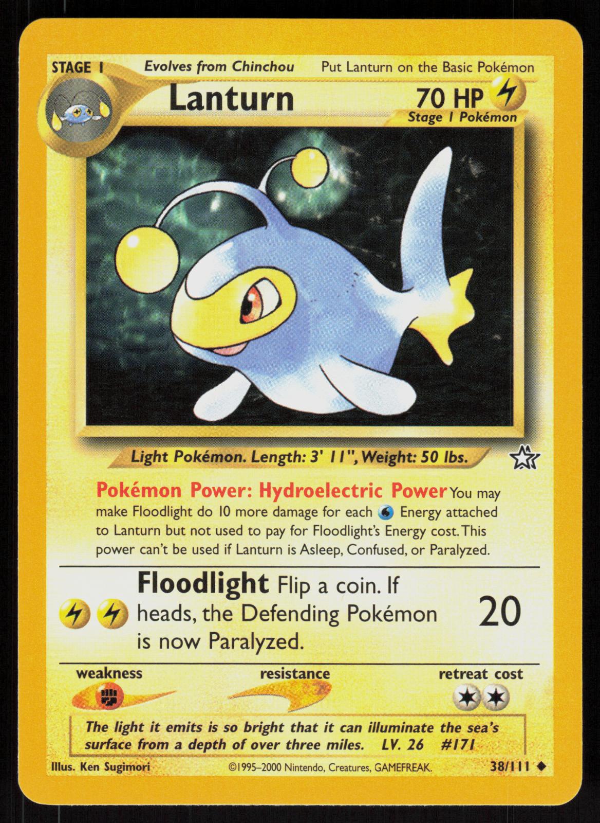 Pokemon Lanturn 38/111 Neo Genesis Uncommon Near Mint