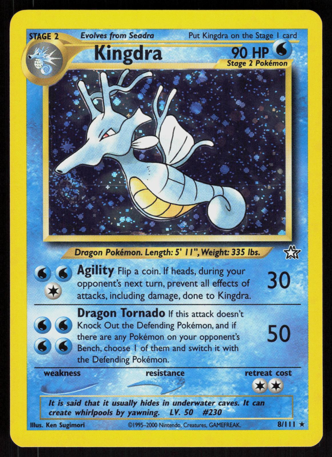 Pokemon Kingdra 8/111 Neo Genesis Holo Rare Near Mint