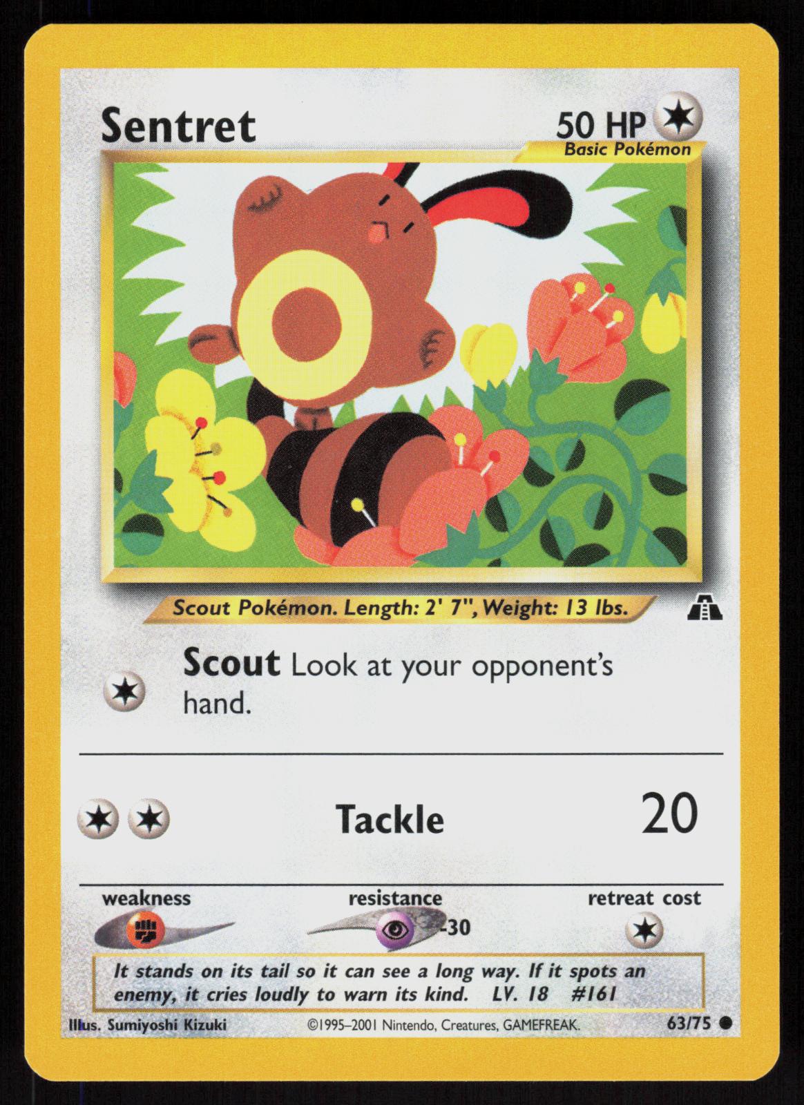 Pokemon Sentret 63/75 Neo Discovery Common Near Mint