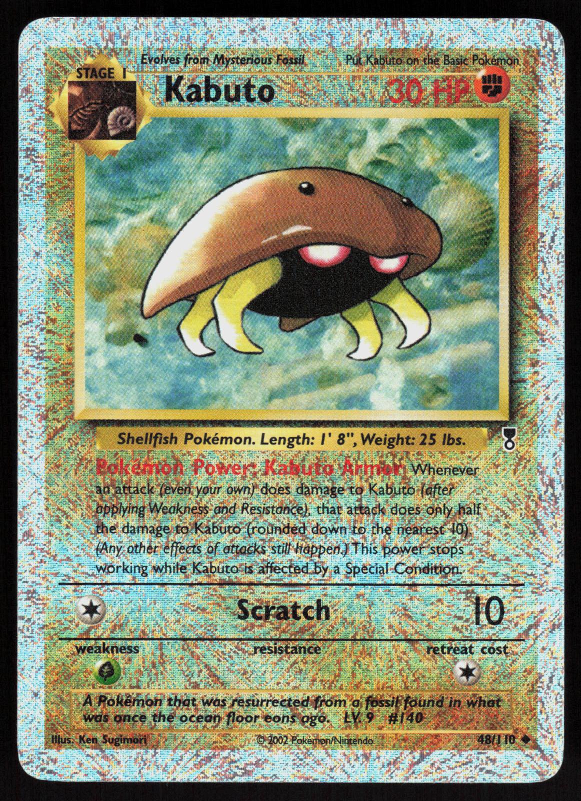 Pokemon Kabuto 48/110 Legendary Collection Reverse Holo Moderately Played