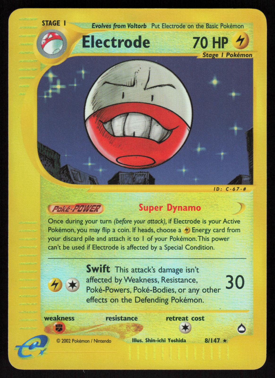 Pokemon Electrode 8/167 Aquapolis Rare Reverse Holo Near Mint