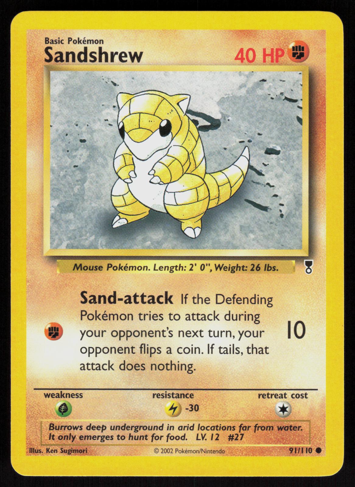 Pokemon Sandshrew 91/110 Legendary Collection Common Near Mint